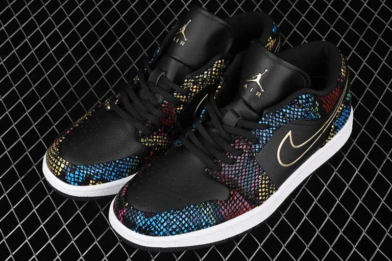 All categories Air Jordan Jordan series basketball shoes Air Jordan 1 Low Air Jordan 1 Low Shadow AJ1 Joe 1 colorful snakeskin low-top cultural and leisure sports sneakers CW5580-001